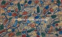 KALAMKARI HAND PAINTED KANCHI BORDER DUPATTA -KHPKBD012