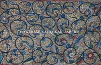 KALAMKARI HAND PAINTED KANCHI BORDER DUPATTA -KHPKBD021