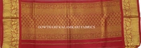 KALAMKARI HAND PAINTED KANCHI BORDER DUPATTA -KHPKBD026