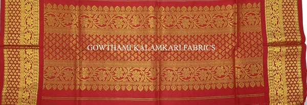 KALAMKARI HAND PAINTED KANCHI BORDER DUPATTA -KHPKBD034