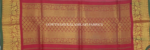 KALAMKARI HAND PAINTED KANCHI BORDER DUPATTA -KHPKBD049
