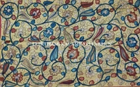 KALAMKARI HAND PAINTED KANCHI BORDER DUPATTA -KHPKBD049