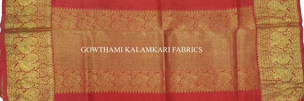 KALAMKARI HAND PAINTED KANCHI BORDER DUPATTA -KHPKBD067