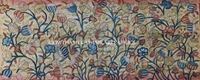KALAMKARI HAND PAINTED KANCHI BORDER DUPATTA -KHPKBD067