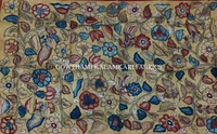 KALAMKARI HAND PAINTED KANCHI BORDER DUPATTA -KHPKBD068