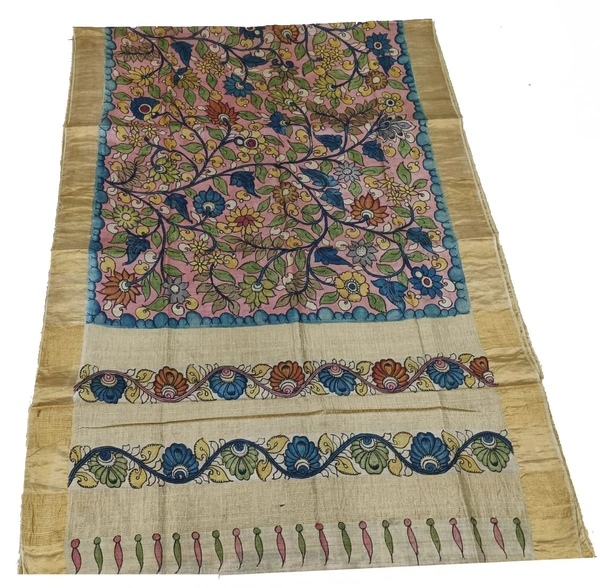 KALAMKARI HANDPAINTED TUSSAR SAREE-KHPTS001