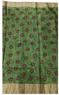 KALAMKARI HANDPAINTED TUSSAR SAREE-KHPTS001