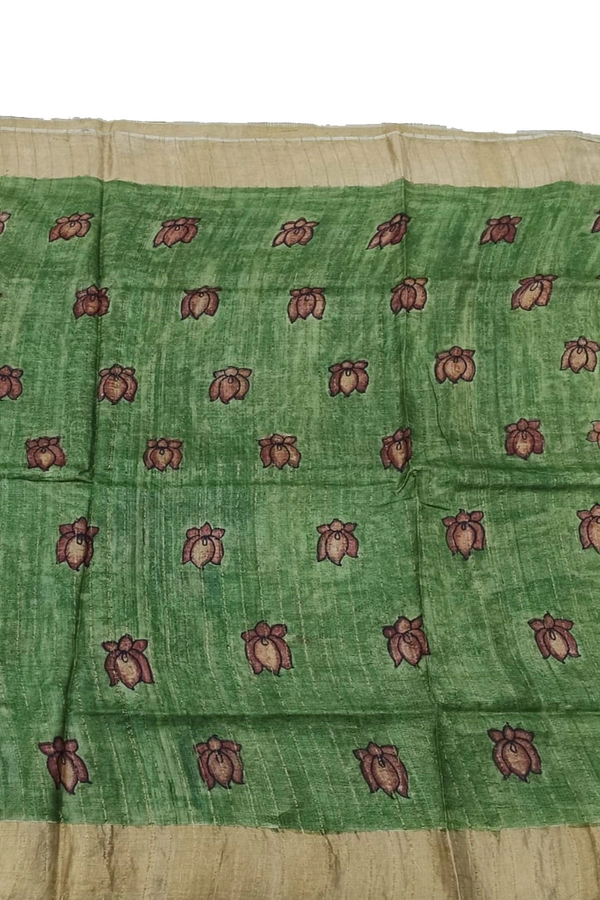 KALAMKARI HANDPAINTED TUSSAR SAREE-KHPTS002