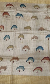 KALAMKARI HANDPAINTED TUSSAR SAREE-KHPTS003