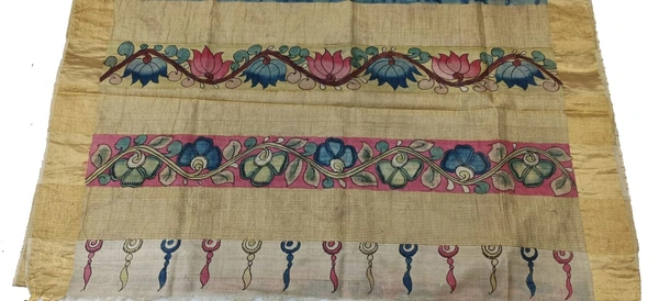 KALAMKARI HANDPAINTED TUSSAR SAREE-KHPTS004