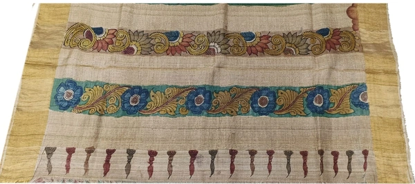 KALAMKARI HANDPAINTED TUSSAR SAREE-KHPTS005