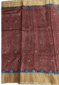 KALAMKARI HANDPAINTED TUSSAR SAREE-KHPTS005