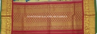 KALAMKARI HAND PAINTED KANCHI BORDER DUPATTA -KHPKBD070