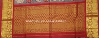KALAMKARI HAND PAINTED KANCHI BORDER DUPATTA -KHPKBD071