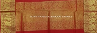 KALAMKARI HAND PAINTED KANCHI BORDER DUPATTA -KHPKBD074