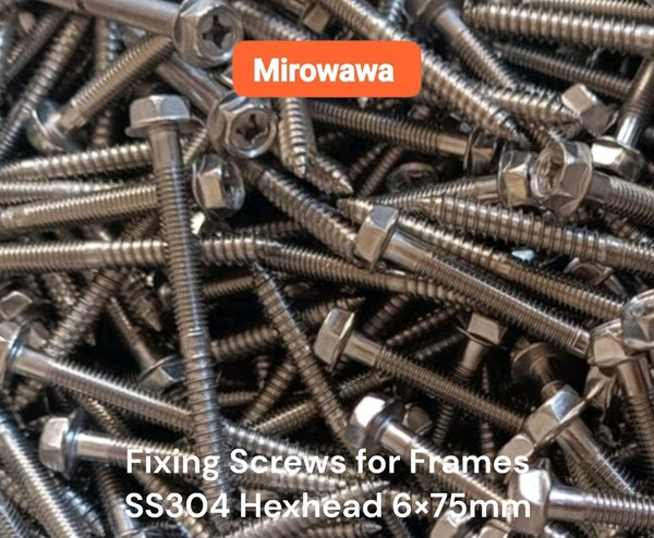 Invigrille  Invisible Grills Fixing Screws for Track  - Silver, 6 By 60 MM