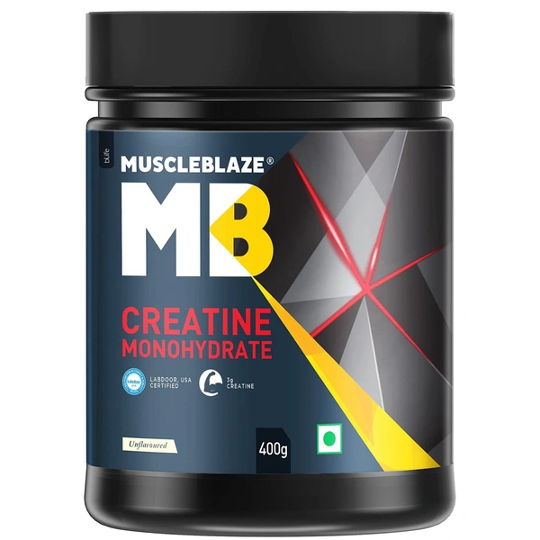 Muscle Blaze MuscleBlaze Creatine Monohydrate, India's Only Labdoor USA Certified Creatine (Unflavoured) - 400g