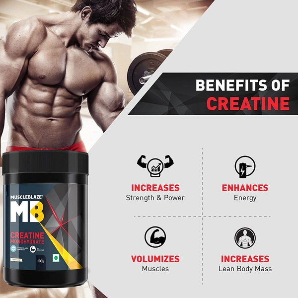 Muscle Blaze MuscleBlaze Creatine Monohydrate, India's Only Labdoor USA Certified Creatine (Unflavoured) - 100g