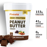 Pintola HIGH Protein Peanut Butter (Dark Chocolate) (Creamy) | 30% Protein | High Fibre | NO Salt - 500g, Dark Chocolate
