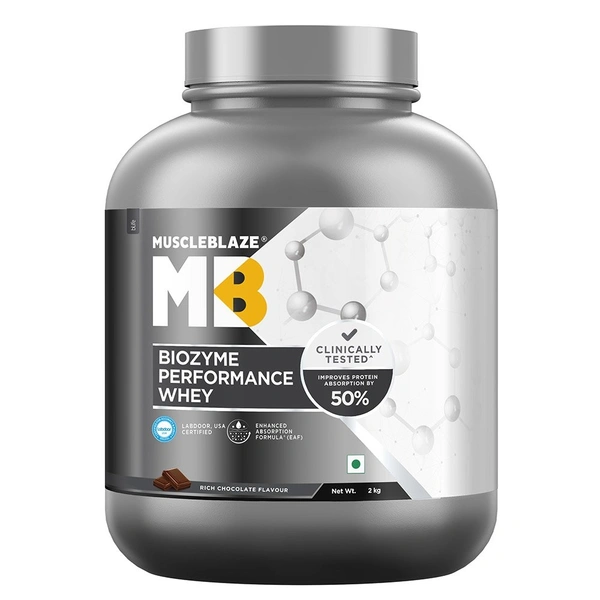 Muscleblaze MuscleBlaze Biozyme Performance Whey,Rich Chocolate - 4.4 Lbs, Chocolate