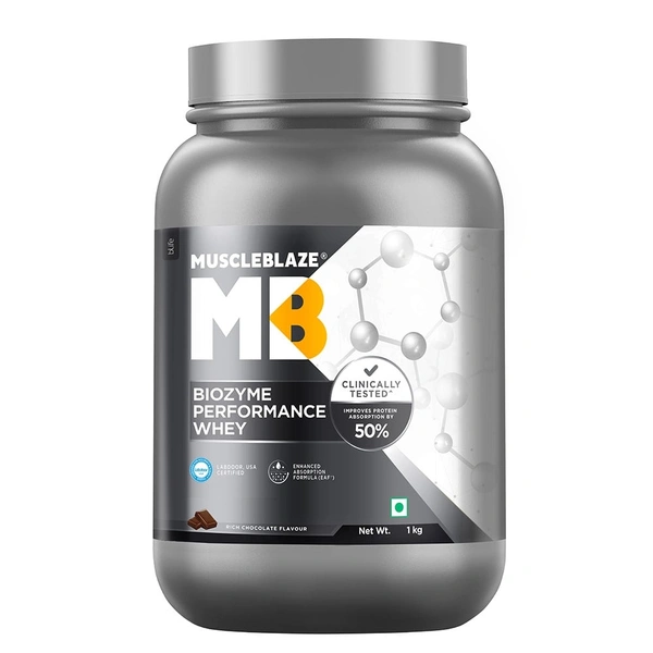 Muscleblaze MuscleBlaze Biozyme Performance Whey,Rich Chocolate - Chocolate, 2.2 Lbs