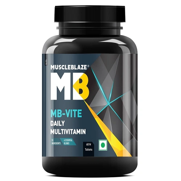 Muscleblaze MuscleBlaze MB-VITE Daily Multivitamin, for Enhanced Energy, Stamina & Gut Health - 60 Tablet