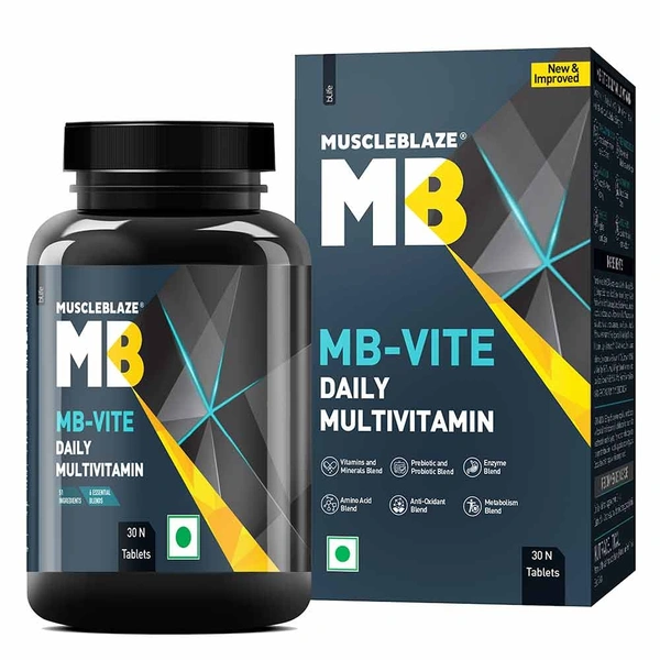 Muscleblaze MuscleBlaze MB-VITE Daily Multivitamin, for Enhanced Energy, Stamina & Gut Health - 30 Tablet