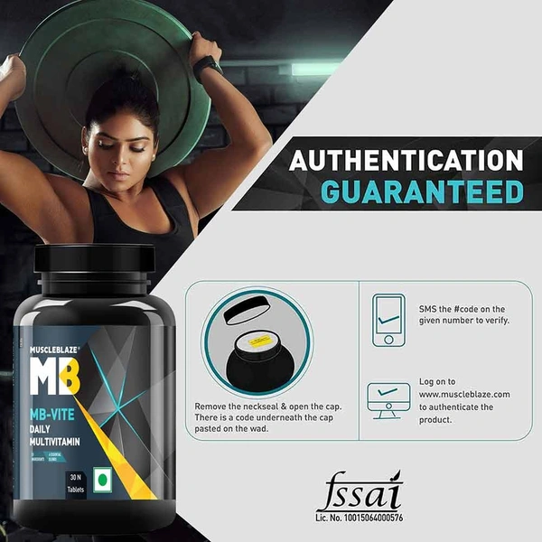 Muscleblaze MuscleBlaze MB-VITE Daily Multivitamin, for Enhanced Energy, Stamina & Gut Health - 30 Tablet