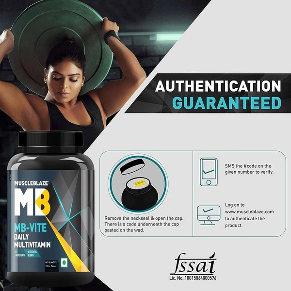 Muscleblaze MuscleBlaze MB-VITE Daily Multivitamin, for Enhanced Energy, Stamina & Gut Health - 120 Tablet