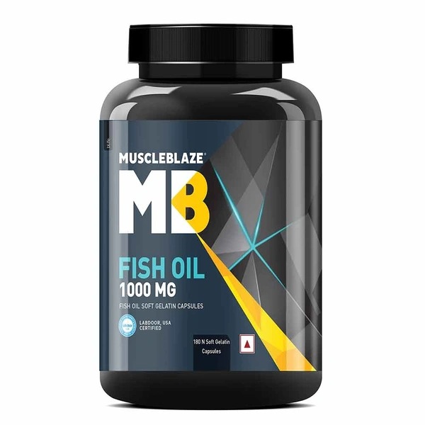 Muscleblaze MuscleBlaze Fish Oil India's Only Labdoor USA Certified for Purity & Accuracy - 180 Capsule