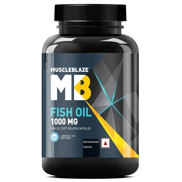 Muscleblaze MuscleBlaze Fish Oil India's Only Labdoor USA Certified for Purity & Accuracy - 60 Capsule