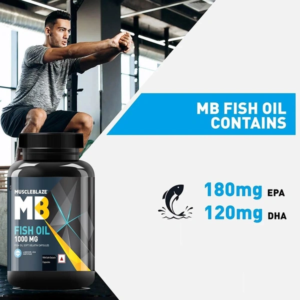 Muscleblaze MuscleBlaze Fish Oil India's Only Labdoor USA Certified for Purity & Accuracy - 60 Capsule