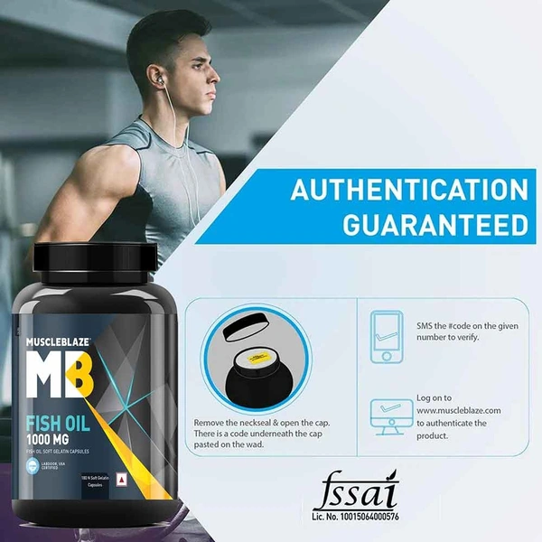 Muscleblaze MuscleBlaze Fish Oil India's Only Labdoor USA Certified for Purity & Accuracy - 60 Capsule