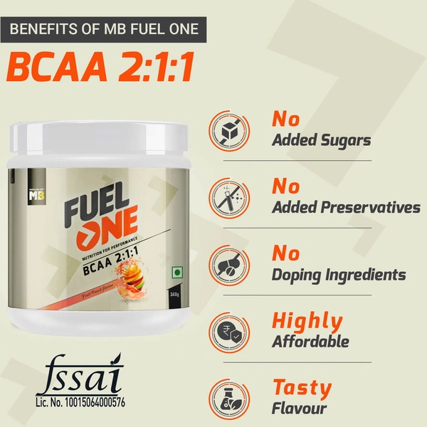 Muscleblaze  MB Fuel One BCAA 2:1:1, Nutrition ( Fruit Punch) - Fruit Punch, 250g