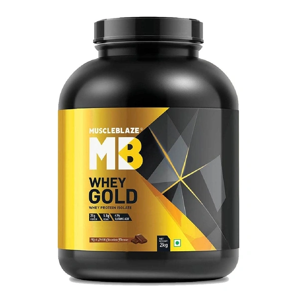 Muscleblaze  MuscleBlaze Whey Gold 100% Whey Protein Isolate  - Rich Milk Chocolate, 2kg