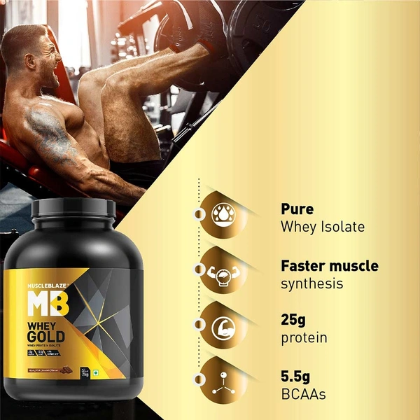 Muscleblaze  MuscleBlaze Whey Gold 100% Whey Protein Isolate  - Rich Milk Chocolate, 2kg