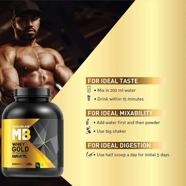Muscleblaze  MuscleBlaze Whey Gold 100% Whey Protein Isolate  - Rich Milk Chocolate, 2kg