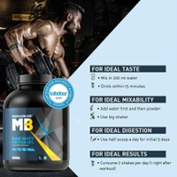 Muscleblaze  MuscleBlaze 80% Raw Whey Protein Supplement Powder, 2 kg (4.4 lb), 66 Servings (Unflavoured) - Unflavoured, 4.4 Lbs