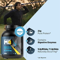 Muscleblaze  MuscleBlaze 80% Raw Whey Protein Supplement Powder, 2 kg (4.4 lb), 66 Servings (Unflavoured) - Unflavoured, 4.4 Lbs