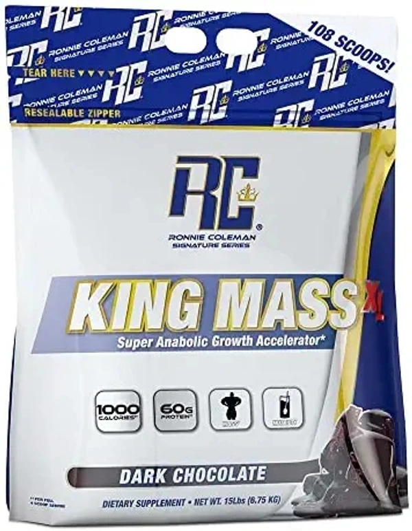 Ronnie Coleman Signature Series King Mass Premium Weight Gainer - 6.7 kg (Dark Chocolate) - Dark Chocolate, 6.7 Kg