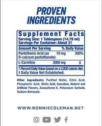 Ronnie Coleman RONNIE COLEMAN SIGNATURE SERIES L-CARNITINE XS 3000, Blue Razz - Blue Razz, 620 G