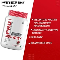 GNC Pro Performance 100% Whey Protein Powder | Boosts Strength & Endurance | Builds Lean Muscles | Fastens Muscle Recovery | Formulated In USA | 24g Protein | 5.5g BCAA | Creamy Strawberry | 2 lbs - Creamy Strawberry, 2.2 Lbs