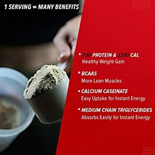 GNC Pro Performance Weight Gainer | Healthy Body Gains | Reduces Muscle Breakdown | Boosts Metabolism | Formulated In USA | 73g Protein | 440g Carbs | 2200 Cal | (Double Chocolate, 3 KG) - Double Chocolate, 3 Kg
