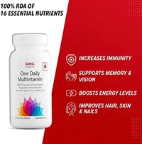 GNC Women's One Daily Multivitamin for Women | Enhances Immunity | Boosts Energy Levels | Supports Memory | Protects Vision | Formulated In USA | 32 Rich Ingredients with Vitamin C & More | 60 Tablets - 60 Tablet