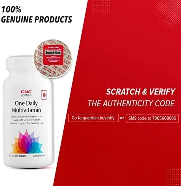 GNC Women's One Daily Multivitamin for Women | Enhances Immunity | Boosts Energy Levels | Supports Memory | Protects Vision | Formulated In USA | 32 Rich Ingredients with Vitamin C & More | 60 Tablets - 60 Tablet