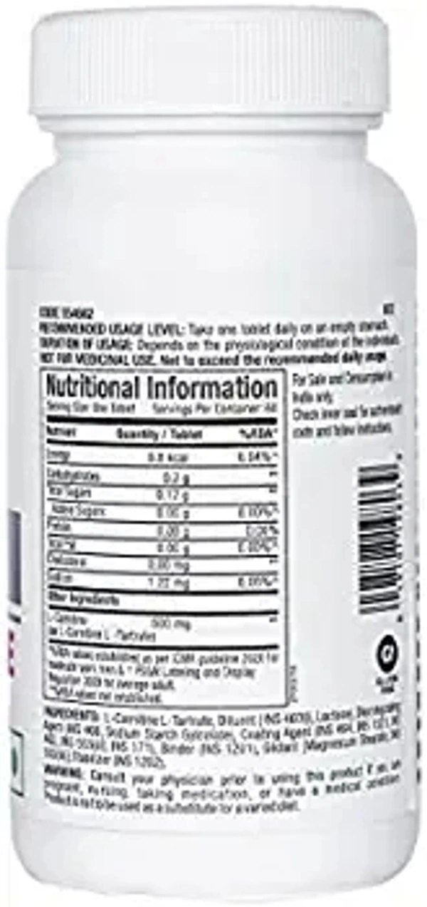 GNC Pro Performance L-Carnitine 500 mg - 60 Tablets (Pack of 1) - 60 Tablet