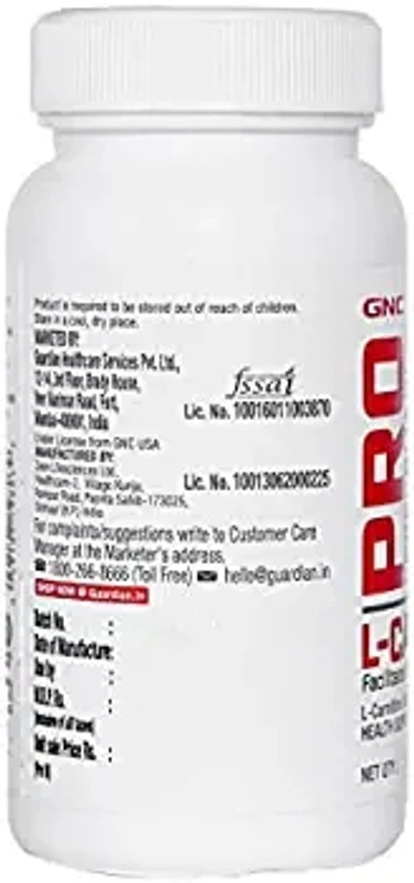 GNC Pro Performance L-Carnitine 500 mg - 60 Tablets (Pack of 1) - 60 Tablet