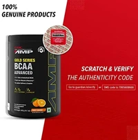 GNC AMP Gold Series BCAA Advanced | Fastest Muscle Recovery powder| Maximized Workout Performance | Formulated In USA | 7g BCAA | 1g L-Glutamine | 1g L-Citrulline | Tangy Orange | 400 gm  - Tangy Orange, 400 gm