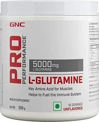 GNC Zeon Lifesciences Ltd GNC Pro Performance L-Glutamine 5000 mg - 50 Servings Powder- 0.55lbs, 250 gm (Unflavored) - Unflavored, 250 gm