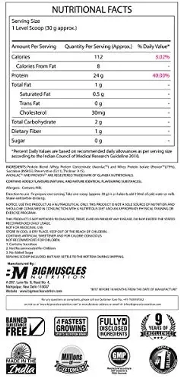 Big Muscle  Bigmuscles Nutrition Superior Whey Protein 4.4 Lbs (Strawberry & Banana Twirl) - Strawberry & Banana Twirl, 4.4 Lbs